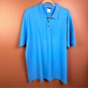 NWT Patagonia Men’s Polo Shirt in blue short sleeve size large organic cotton